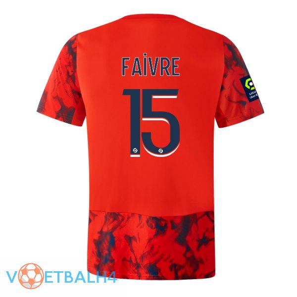 Lyon OL (FAIVRE 15) voetbal jersey uit rood 2022/2023