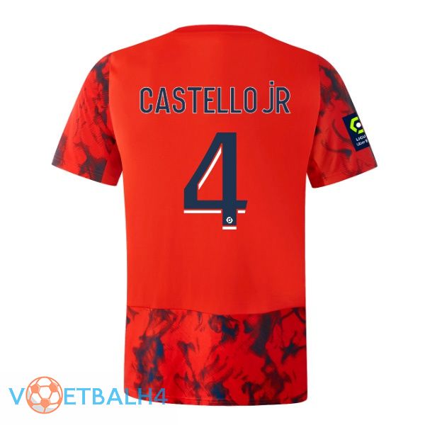 Lyon OL (CASTELLO JR 4) voetbal jersey uit rood 2022/2023