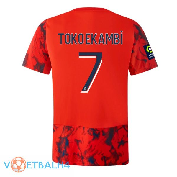 Lyon OL (TOKO EKAMBI 7) voetbal jersey uit rood 2022/2023