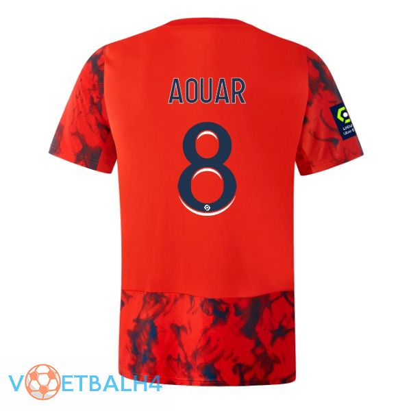 Lyon OL (AOUAR 8) voetbal jersey uit rood 2022/2023