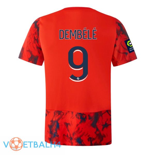 Lyon OL (DEMBELE 9) voetbal jersey uit rood 2022/2023