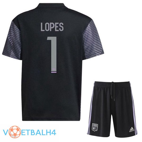 Olympique Lyonnais (LOPES 1) kinderen voetbal jerseys derde zwart 2022-2023