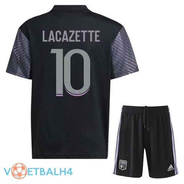 Olympique Lyonnais (LACAZETTE 10) kinderen voetbal jerseys derde zwart 2022-2023