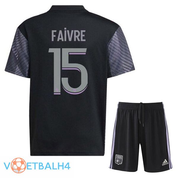 Olympique Lyonnais (FAIVRE 15) kinderen voetbal jerseys derde zwart 2022-2023