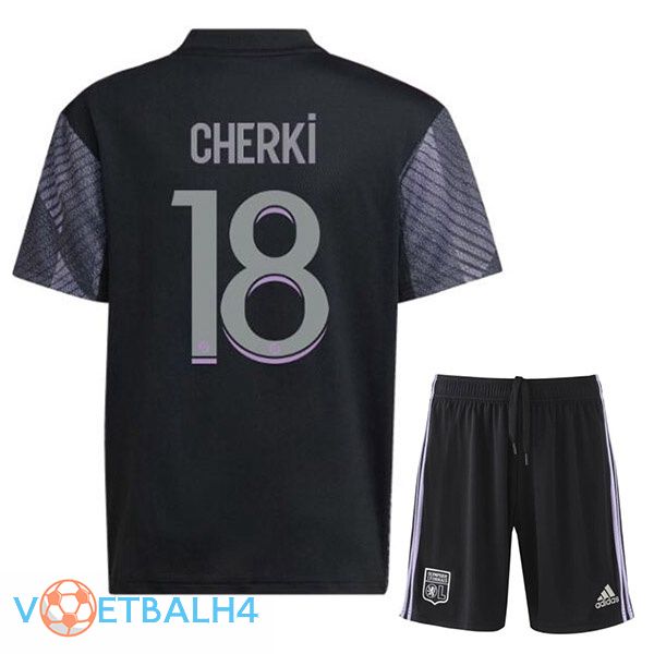 Olympique Lyonnais (CHERKI 18) kinderen voetbal jerseys derde zwart 2022-2023