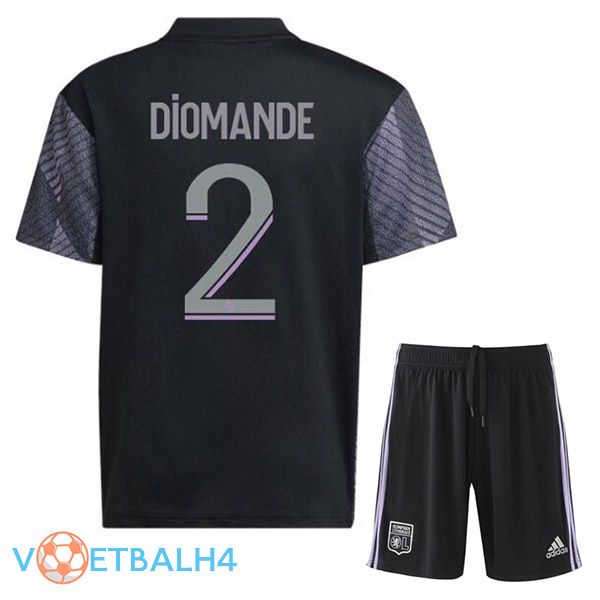 Olympique Lyonnais (DIOMANDe 2) kinderen voetbal jerseys derde zwart 2022-2023