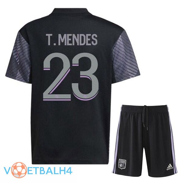 Olympique Lyonnais (T. MENDES 23) kinderen voetbal jerseys derde zwart 2022-2023