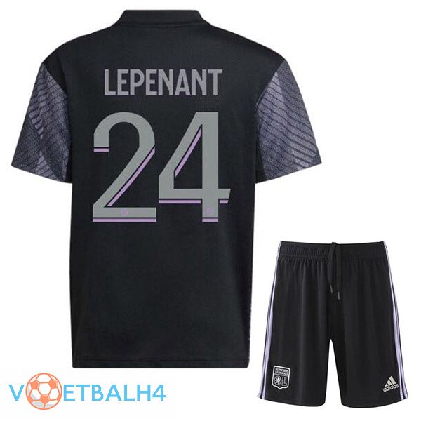 Olympique Lyonnais (LEPENANT 24) kinderen voetbal jerseys derde zwart 2022-2023