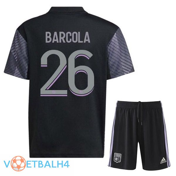 Olympique Lyonnais (BARCOLA 26) kinderen voetbal jerseys derde zwart 2022-2023