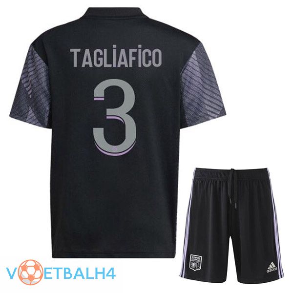 Olympique Lyonnais (TAGLIAFICO 3) kinderen voetbal jerseys derde zwart 2022-2023