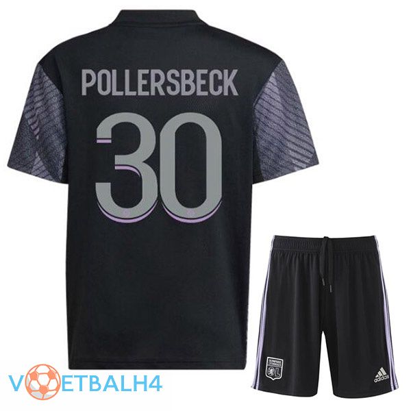 Olympique Lyonnais (POLLERSBECK 30) kinderen voetbal jerseys derde zwart 2022-2023