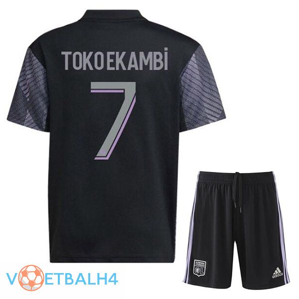 Olympique Lyonnais (TOKO EKAMBI 7) kinderen voetbal jerseys derde zwart 2022-2023