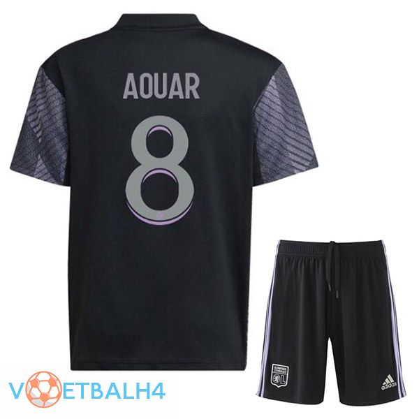 Olympique Lyonnais (AOUAR 8) kinderen voetbal jerseys derde zwart 2022-2023