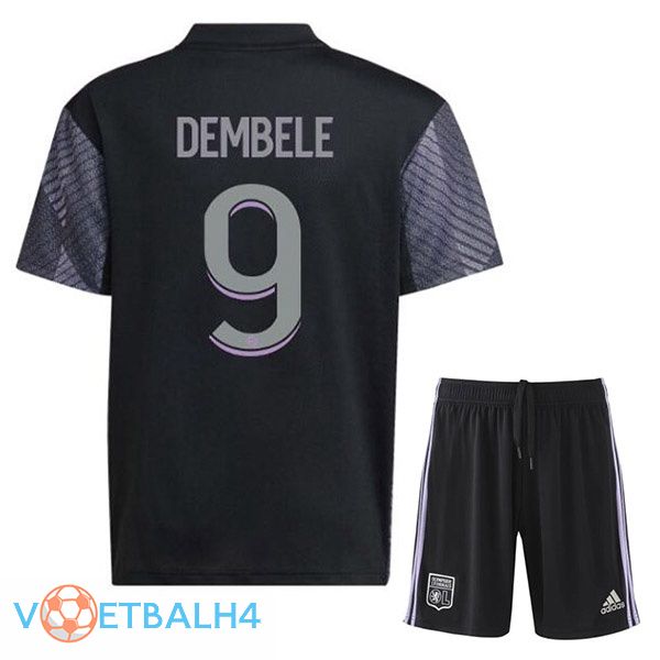 Olympique Lyonnais (DEMBÉLÉ 9) kinderen voetbal jerseys derde zwart 2022-2023