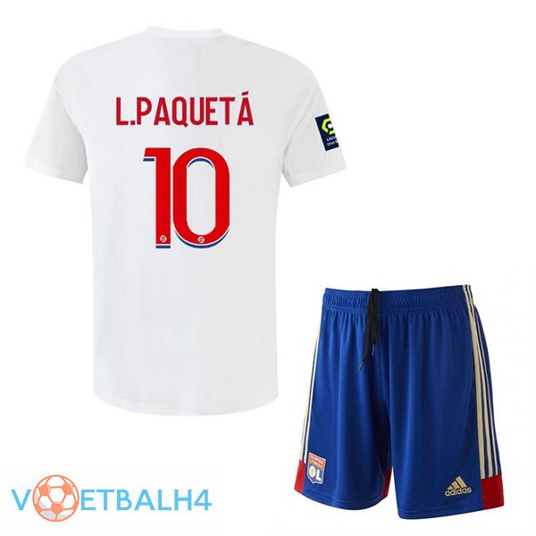 Lyon OL (L.PAQUETÁ 10) kinderen voetbal jersey thuis wit 2022/2023