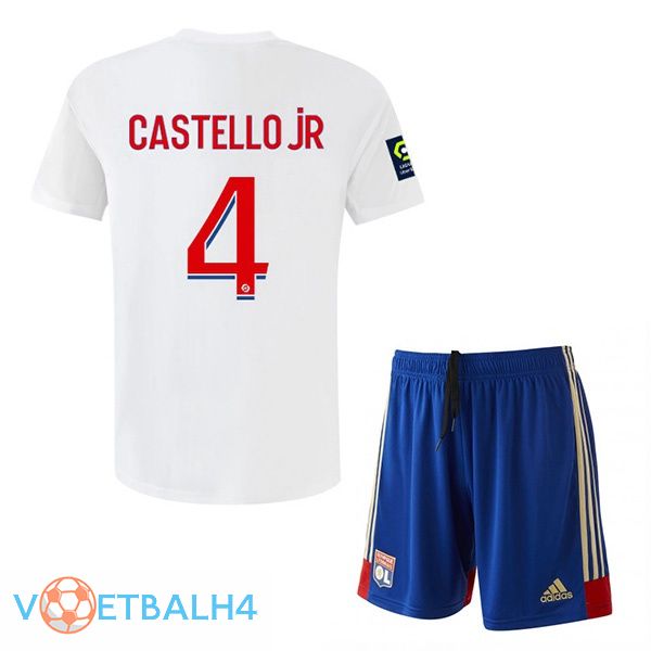 Lyon OL (CASTELLO JR 4) kinderen voetbal jersey thuis wit 2022/2023