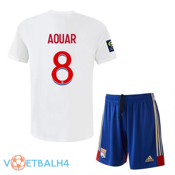 Lyon OL (AOUAR 8) kinderen voetbal jersey thuis wit 2022/2023