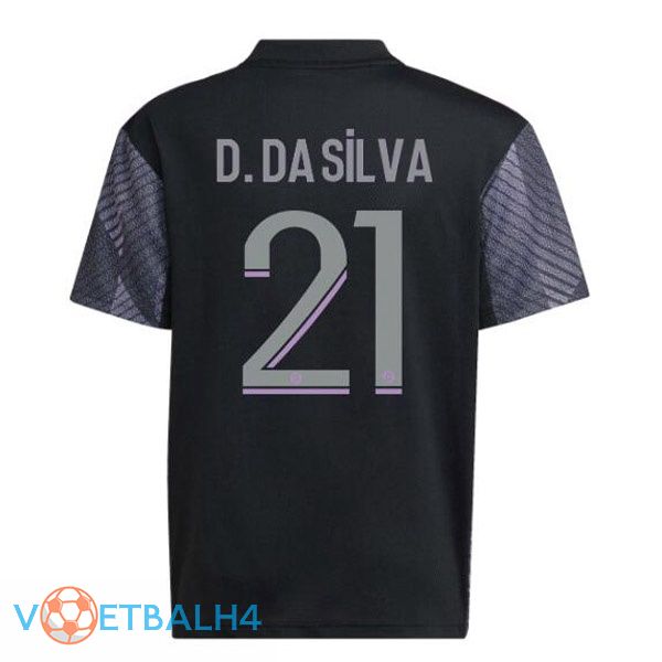 Olympique Lyonnais (D.DA SILVA 21) voetbal jerseys derde zwart 2022-2023