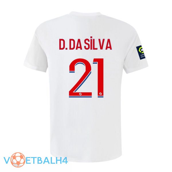 lyon (D. DA SILVA 21) voetbal jerseys thuis wit 2022-2023