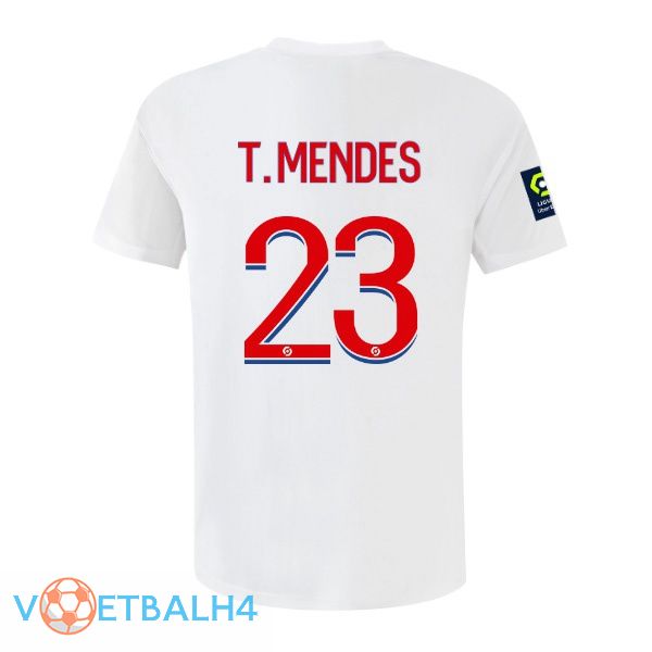 lyon (T. MENDES 23) voetbal jerseys thuis wit 2022-2023