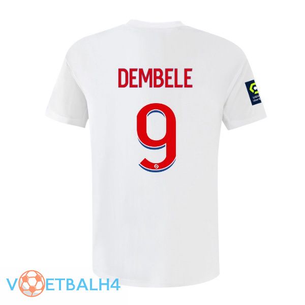 lyon (DEMBELE 9) voetbal jerseys thuis wit 2022-2023