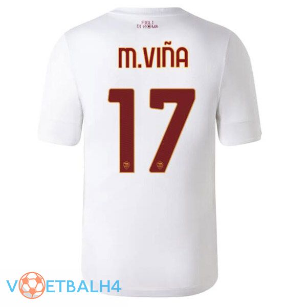 AS Roma (M.VIÑA 17) voetbal jerseys uit wit 2022-2023