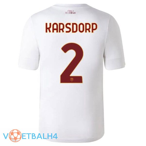 AS Roma (KARSDORP 2) voetbal jerseys uit wit 2022-2023