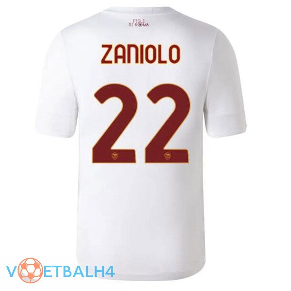 AS Roma (ZANIOLO 22) voetbal jerseys uit wit 2022-2023