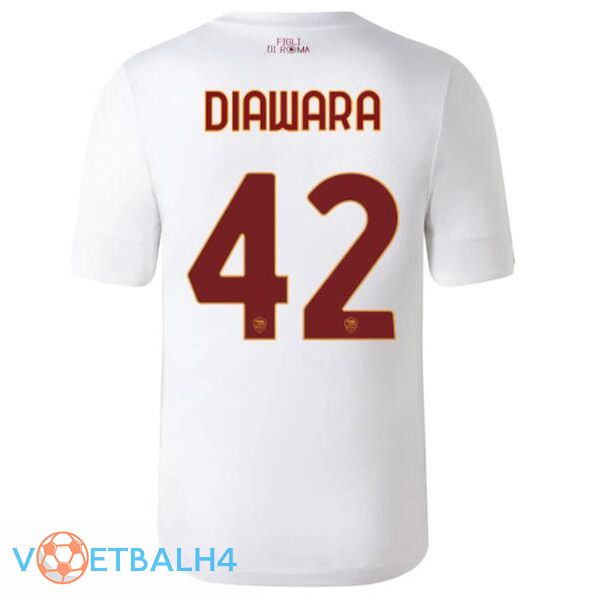 AS Roma (DIAWARA 42) voetbal jerseys uit wit 2022-2023