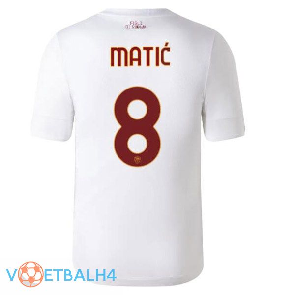 AS Roma (MATIĆ 8) voetbal jerseys uit wit 2022-2023