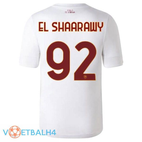 AS Roma (EL SHAARAWY 92) voetbal jerseys uit wit 2022-2023