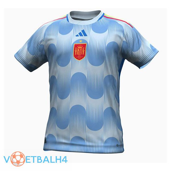 Spanje voetbal jersey uit blauw wit versie lek 2022/2023