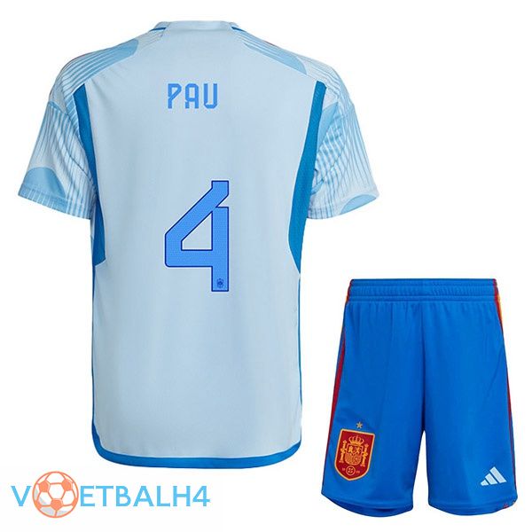 Spanje (PAU 4) kinderen voetbal jerseys uit blauw wit 2022-2023