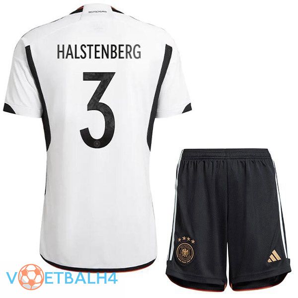 Duitsland (HALSTENBERG 3) kinderen voetbal jerseys thuis zwart wit 2022-2023