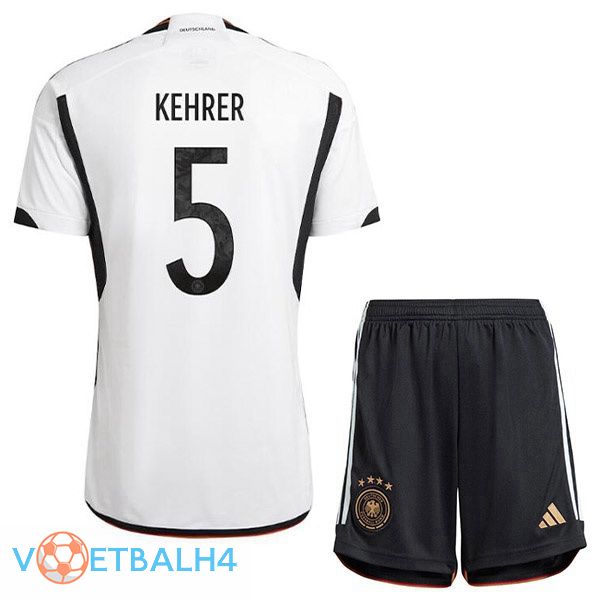 Duitsland (KEHRER 5) kinderen voetbal jerseys thuis zwart wit 2022-2023