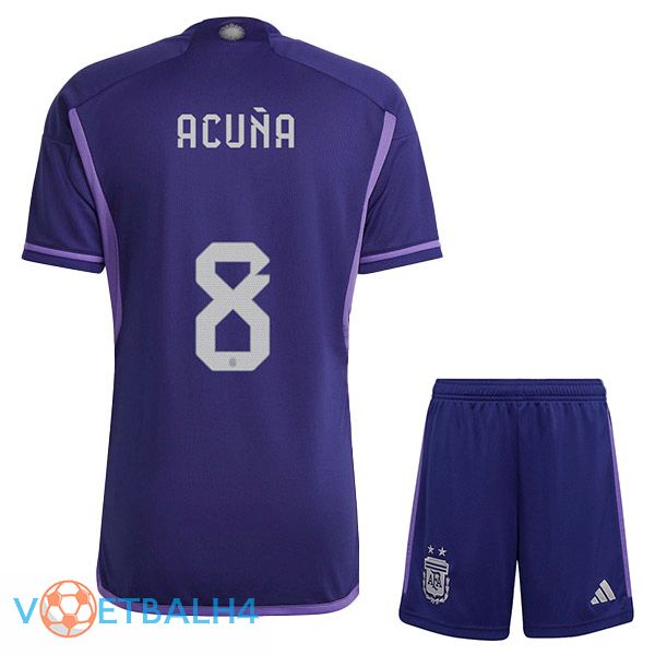 Argentinië (ACUÑA 8) kinderen voetbal jersey uit paars 2022/2023