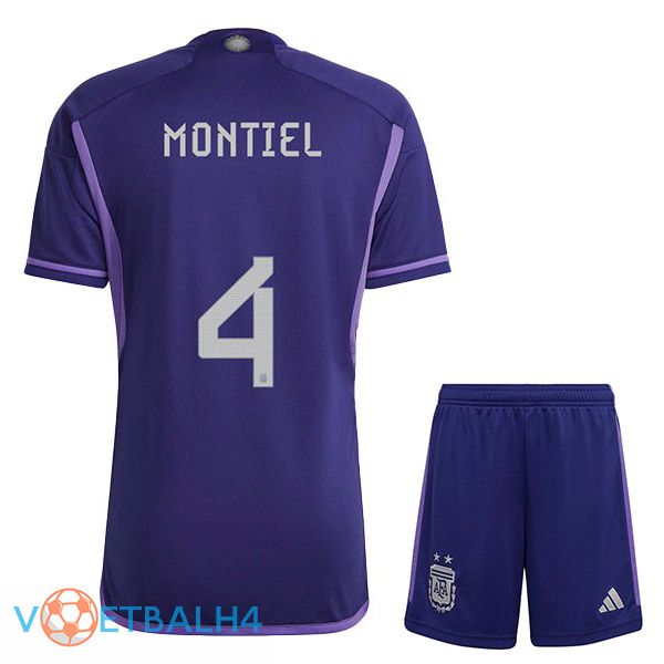 Argentinië (MONTIEL 4) kinderen voetbal jersey uit paars 2022/2023