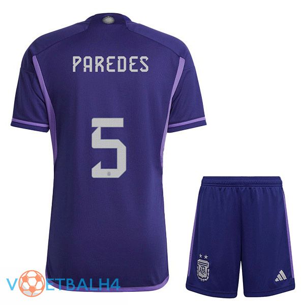 Argentinië (PAroodES 5) kinderen voetbal jersey uit paars 2022/2023