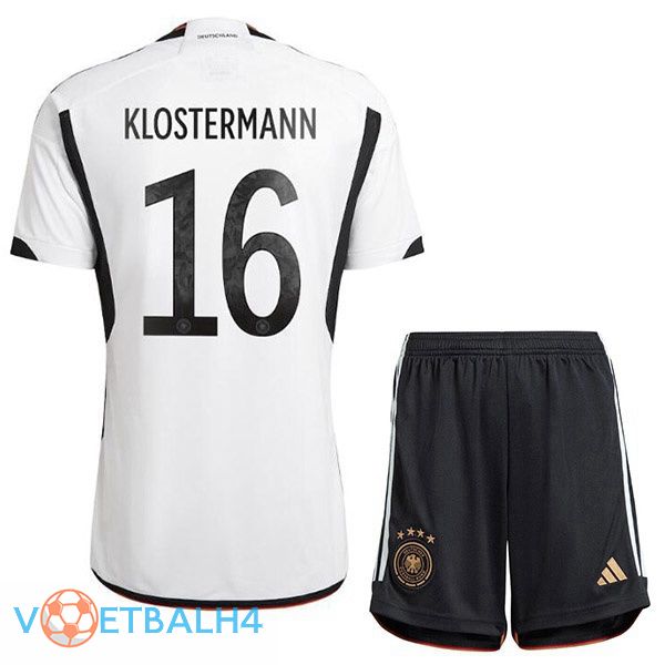 Duitsland (KLOSTERMANN 16) kinderen voetbal jerseys thuis zwart wit 2022-2023