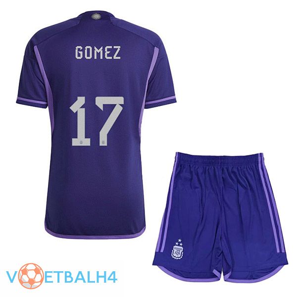 Argentinië (GOMEZ 17) 3 sterren kinderen voetbal jersey uit paars 2022/2023