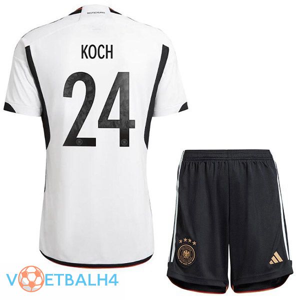 Duitsland (KOCH 24) kinderen voetbal jerseys thuis zwart wit 2022-2023