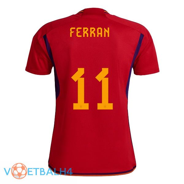 Spanje (FERRAN 11) voetbal jerseys thuis rood 2022-2023