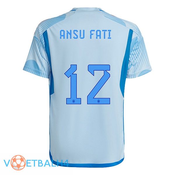 Spanje (ANSU FATI 12) voetbal jerseys uit blauw wit 2022-2023