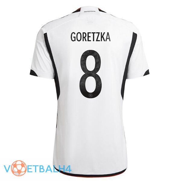 Duitsland (GORETZKA 8) voetbal jerseys thuis zwart wit 2022-2023