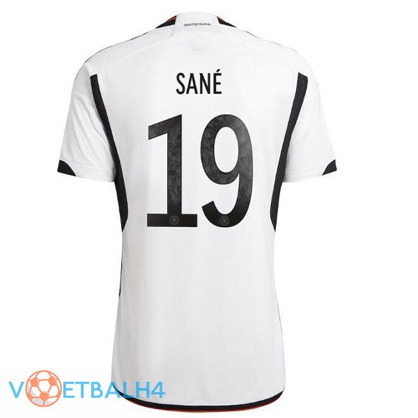 Duitsland (SANÉ 19) voetbal jerseys thuis zwart wit 2022-2023