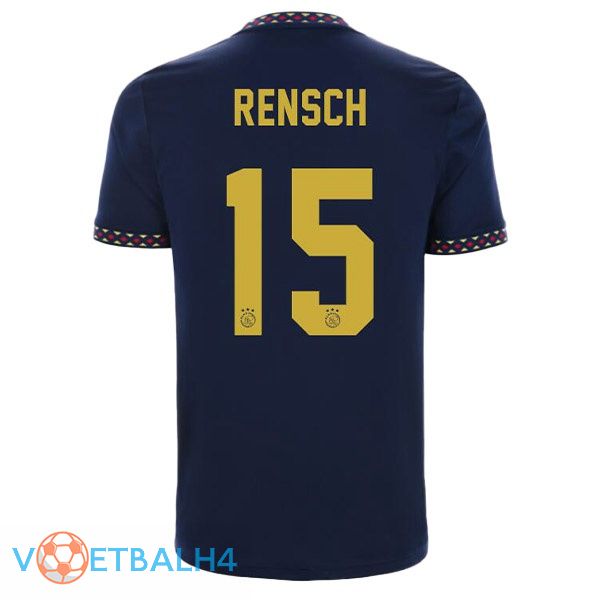 AFC Ajax (Rensch 15) voetbal jerseys uit zwart 2022-2023