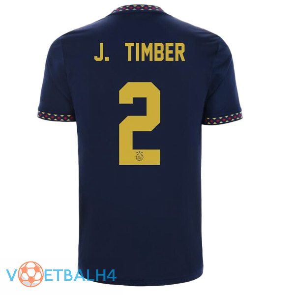 AFC Ajax (J. Timber 2) voetbal jerseys uit zwart 2022-2023