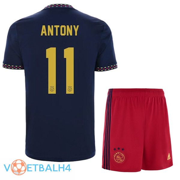 AFC Ajax (Antony 11) kinderen voetbal jerseys uit zwart 2022-2023