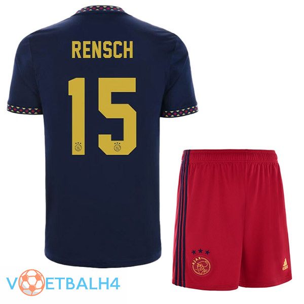 AFC Ajax (Rensch 15) kinderen voetbal jerseys uit zwart 2022-2023