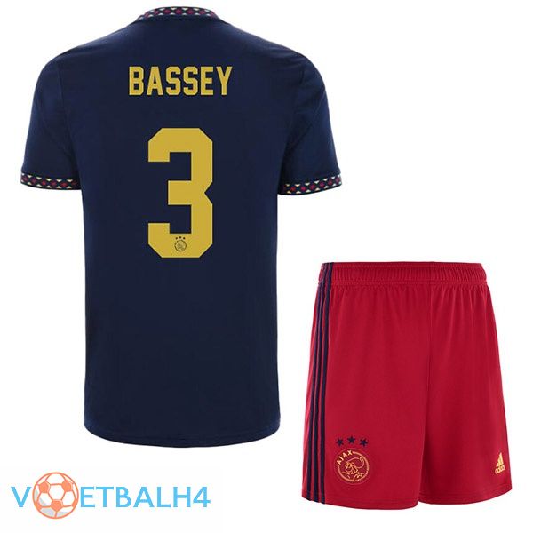 AFC Ajax (Bassey 3) kinderen voetbal jerseys uit zwart 2022-2023